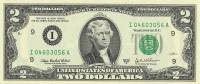 (2003I) Банкнота США 2003 год 2 доллара "Томас Джефферсон"   UNC