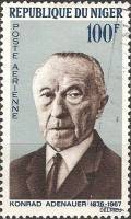(№1967-168) Марка Нигер 1967 год "Конрада Аденауэра", Гашеная