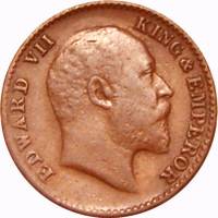 (№1906km498) Монета Индия 1906 год 1/12 Anna