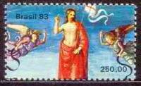 (№1983-1968) Марка Бразилия 1983 год "V веке родился Rapahel Санти", Гашеная