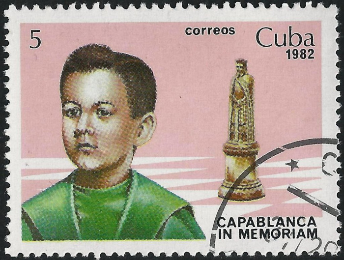 (1982-092) Марка Куба &quot;Капабланка в детстве&quot;    Хосе Рауль Капабланка I Θ
