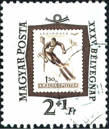 (1962-058) Марка Венгрия &quot;Слалом&quot; ,  III O