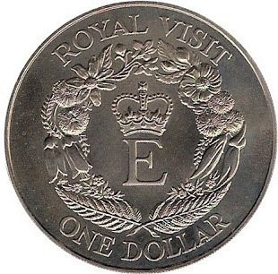 (1986) Монета Новая Зеландия 1986 год 1 доллар &quot;Королевский визит&quot;  Медь-Никель  UNC