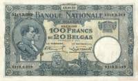 (№1927P-102) Банкнота Бельгия 1927 год "100 Francs"