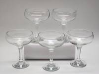 Бокалы шампаньерки креманки на ножках стекло 5 штук высота 13,5 см