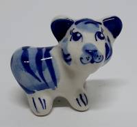 Фарфоровый сувенир "Тигр", гжель (сост. на фото)