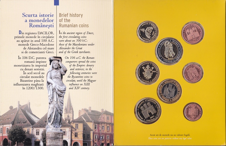 (2004, 8 монет) Набор монет Корсика 2004 год &quot;Архитектура&quot; Проба  Буклет