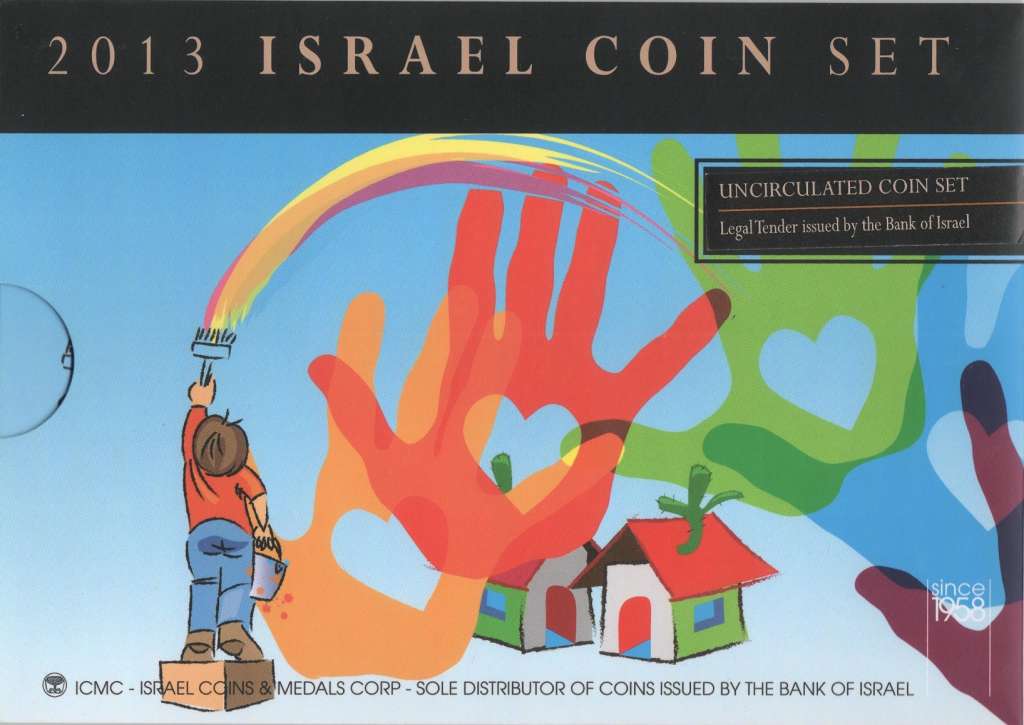 (2013, 6 монет) Набор монет Израиль 2013 год &quot;Годовой набор&quot;   Буклет