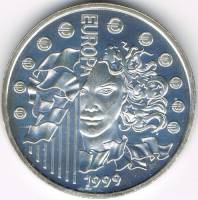 (№1999km1254) Монета Франция 1999 год 6.55957 Francs (Стоимость Евро)