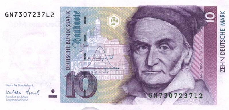(1993) Банкнота Германия (ФРГ) 1999 год 10 марок &quot;Карл Фридрих Гаусс&quot;   UNC