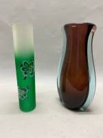 Ваза цветное стекло 25 см, 2 шт