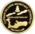 () Монета Каймановы острова 2007 год 10 долларов ""  Биметалл (Платина - Золото)  PROOF