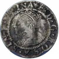 (№1561) Монета Великобритания 1561 год 3 Farthing (Елизавета I)