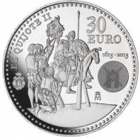 (2015) Монета Испания 2015 год 30 евро "Дон Кихот"  Серебро Ag 925  UNC