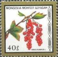(1987-044) Марка Монголия "Красная смородина"    Съедобные ягоды III Θ