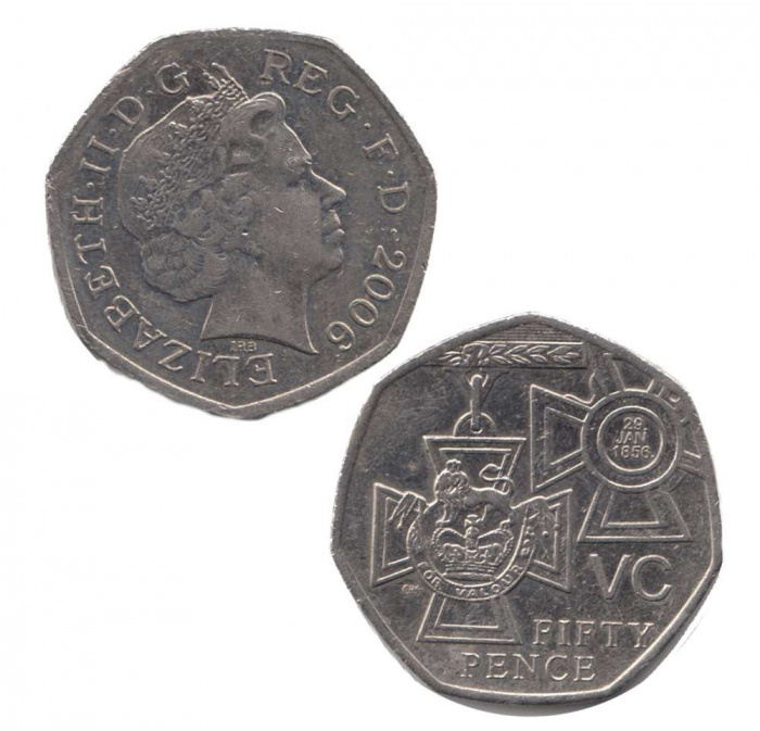 (2006) Монета Великобритания 2006 год 50 пенсов &quot;Крест Виктории&quot;  Медь-Никель  XF