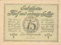 (№1920) Банкнота Австрия 1920 год "75 Heller"