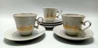 Кофейный набор 3 чашки и 5 блюдец Барановский фарфоровый завод СССР (сост. на фото)