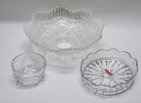Салатник хрусталь Конфетница на ножках Union и Блюдо овальное стекло