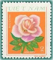 (1980-002a) Марка Вьетнам "Розовая роза"  оранжевая  Розы III Θ