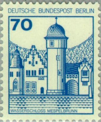 (1977-007) Марка Германия (ФРГ) &quot;Водяной замок Меспельбрунн&quot;    Крепости и замки III O