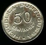 (№1951km10) Монета Сан-Томе и Принсипи 1951 год 50 Centavos