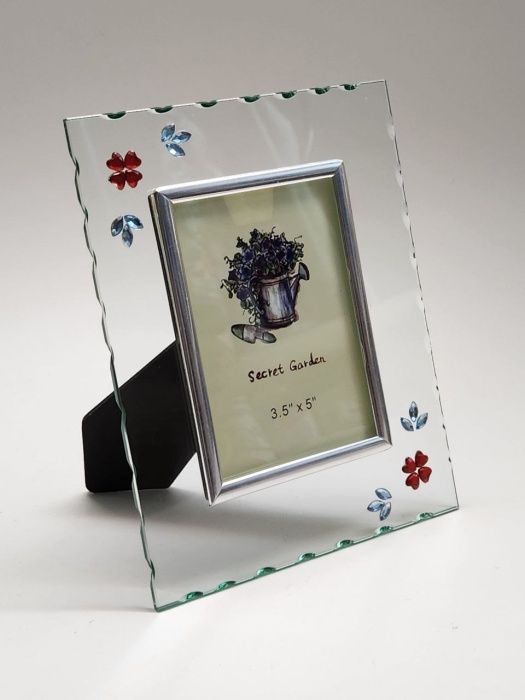 Фоторамка настольная стекло стразы 20.5 х16.5 см для фото 9 х 13 см новая