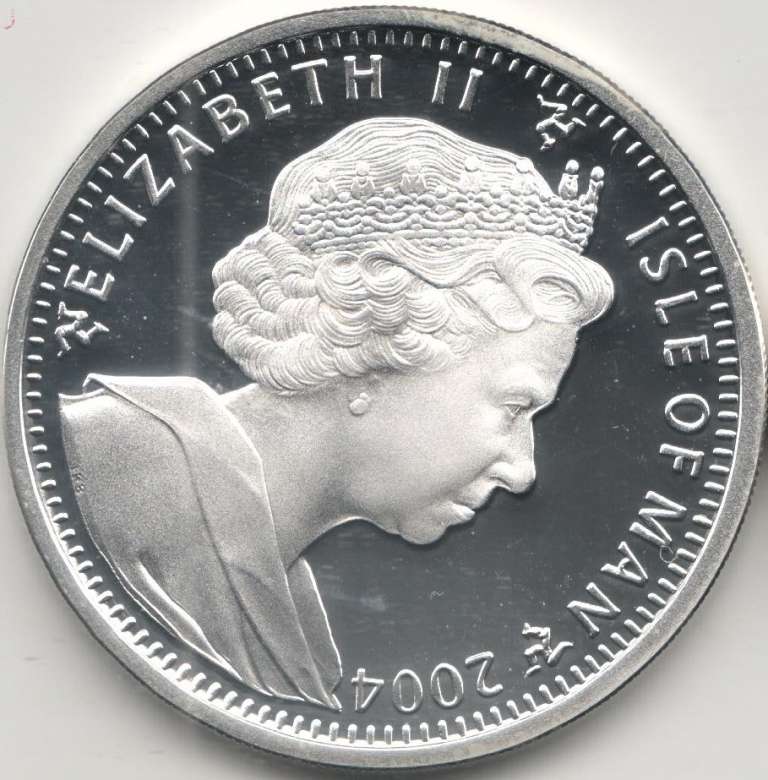 (2004) Монета Остров Мэн 2004 год 1 крона &quot;Серебряная звезда&quot;  Серебро Ag 925  PROOF