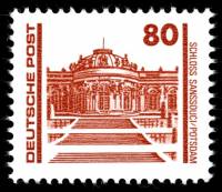 (1990-054) Марка Германия (ГДР) "Дворец Сан-Суси, Потсдам"    Памятники и здания III Θ