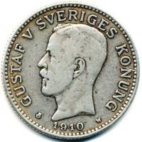 () Монета Швеция 1910 год 2 кроны ""  Биметалл (Серебро - Ниобиум)  UNC