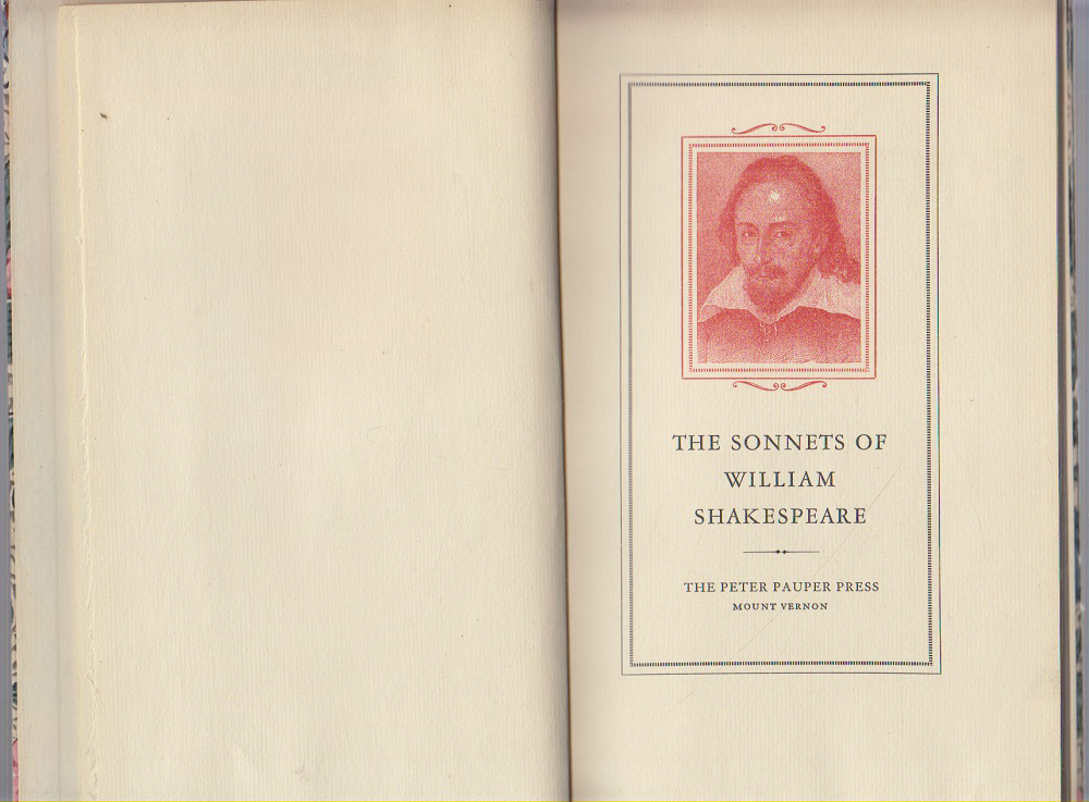 Книга &quot;The sonnets of William Shakespeare&quot; , Франция не указан Твёрдая обл.  с. Без илл.