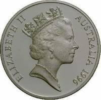 (,) Монета Австралия 1996 год 5 долларов   Биметалл (Серебро - Ниобиум)  UNC