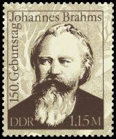 (1983-001) Марка Германия (ГДР) "Брамс"    150 лет рождения III Θ