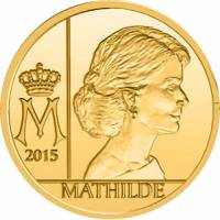 (11) Монета Бельгия 2015 год 12,5 евро "Матильда"  Золото Au 999  PROOF