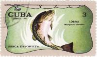 (1971-064) Марка Куба "Большеротый окунь"    Спортивная рыбалка III Θ