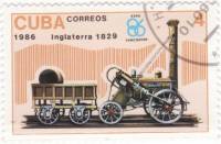 (1986-040) Марка Куба "Англия 1829"    Локомотивы III Θ