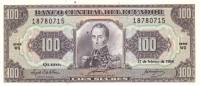Банкнота Эквадор 1994 год 100 сукре Симон Боливар   UNC