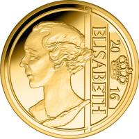 (12) Монета Бельгия 2016 год 12,5 евро "Елизавета Баварская"  Золото Au 999  PROOF
