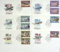 1980-год Набор худож. конв. п\д, сг+ марка, 6 шт. СССР Отечественное авиастроение   , Печать ПД Марк