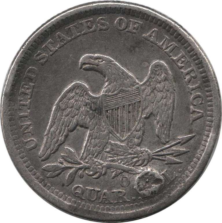 Монета США 1858 год 25 центов &quot;Сидящая Статуя Свободы&quot;, F