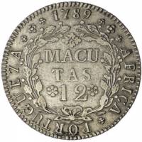 (№1789km37) Монета Ангола 1789 год 12 Macutas