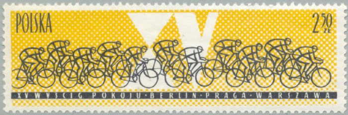 (1962-019) Марка Польша &quot;Велосипедисты&quot; , III Θ