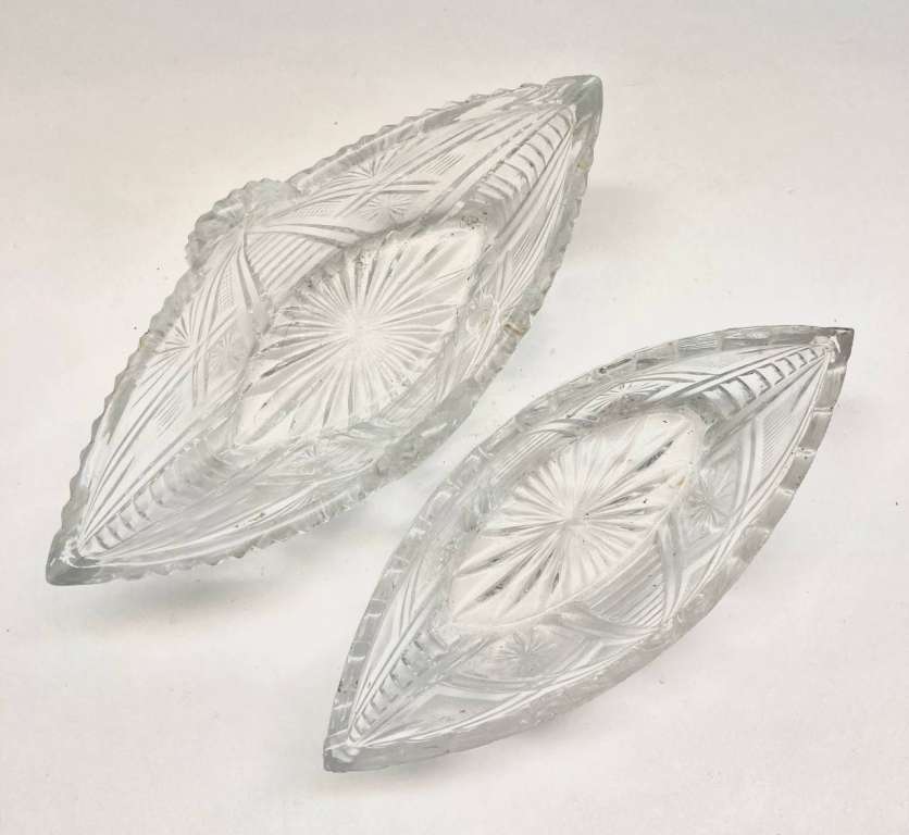 Салатники ладья, хрусталь, СССР, 2 шт