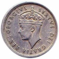 (№1949km31) Монета Кипр 1949 год 1 Shilling (Два Льва поле, растущие)