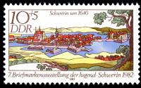(1982-064) Марка Германия (ГДР) "Шверин (1640)"    Выставка марок, Шверин II Θ