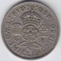 (1950) Монета Великобритания 1950 год 2 шиллинга "Георг VI"  Медь-Никель  XF