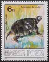 (1986-063) Марка Венгрия "Европейская болотная черепаха"    Охраняемые животные II Θ