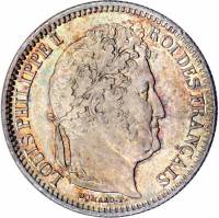 () Монета Франция 1831 год 2  ""   Биметалл (Серебро - Ниобиум)  AU