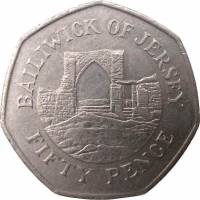 (№1997km58.2) Монета Джерси 1997 год 50 Pence (Уменьшенный Размер)