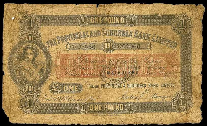 (№1877P-MVR1a) Банкнота Австралия 1877 год &quot;1 Pound&quot;